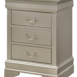Louis Phillipe - 3 Drawer Nightstand - Silver Champagne