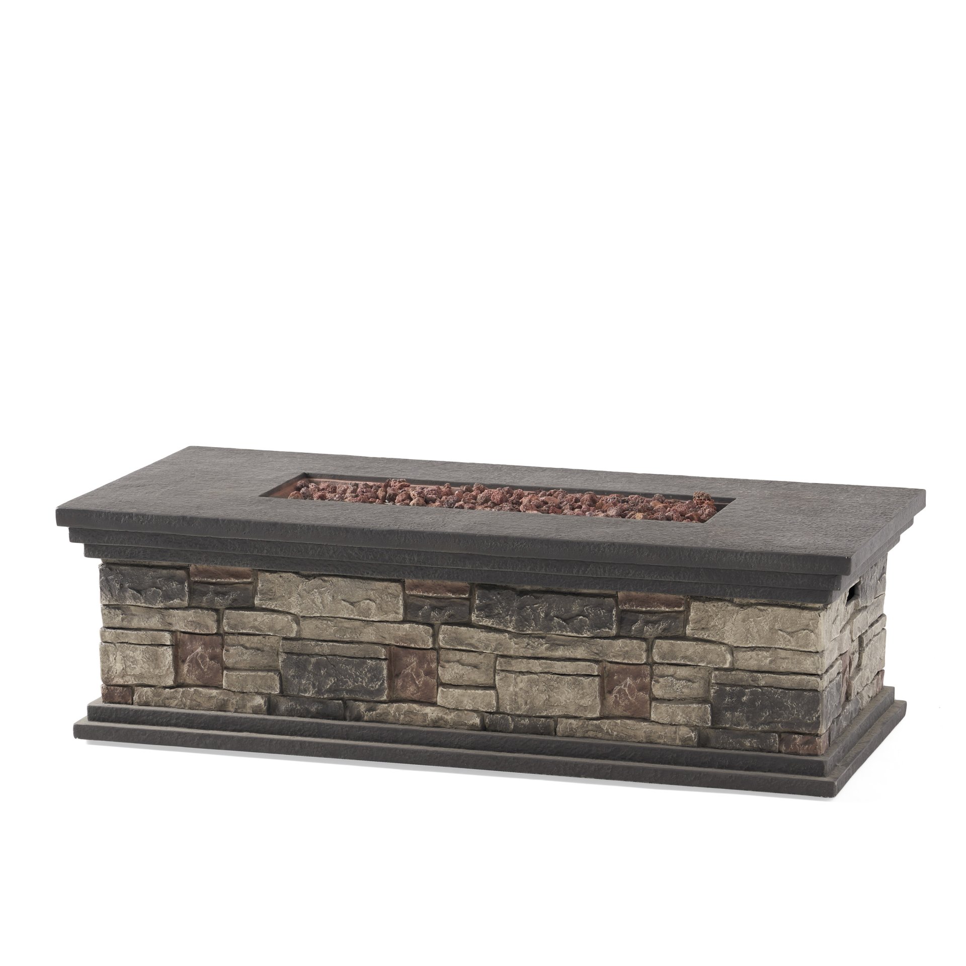 Contemporary Rectangle Fire Pit 50, 000 Btu Magnesium Oxide - Stone Gray - Image 9