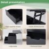 Lift-Top Coffee Table With Storage Center Tables Hidden Compartment & 2 Drawers, Sofa Table For Living Room - Black - Image 8
