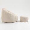 Bedding Bean Bag Sofa Chair High Pressure Foam Bean Bag Chair Adult Material With Padded Foam Padding Compressed Bean Bag With Footrest - Beige - Image 20
