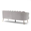 Modern Glam 3 Seater Sofa With Velvet Texture And Iron Legs - Beige - Image 5
