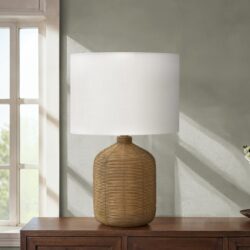Lighting, Table Lamp, Rattan, Resin, Modern - Brown