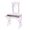 Priya II - Synthetic Leather Vanity Set - White / Purple - Image 5