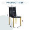 Modern Dining Chairs (Set of 2) With And en Metal Legs - Black / Gold - Image 2