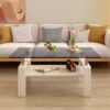 Modern Rectangular Coffee Table With Tempered Glass Top Layer, Table For Living Room - Gray - Image 12