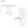 Functional Furniture Retro Style Dining Table Set With Extendable Table And 4 Upholstered Chairs For Dining Room And Living Room - Natural / Off White - Image 3