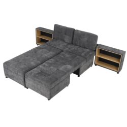 Versatile Sofa Bed Modular Sofa Free Combined Sofa With 2 Storage Racks - Dark Gray