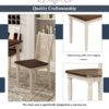 6 Piece Dining Set Classic Wooden Table And 4 Chairs With Bench For Kitchen Dining Room - Brown / Cottage White - Image 7