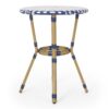 French Bistro Table Outdoor Elegance - White / Blue - Image 9