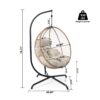 Sora - Outdoor Patio Wicker Hanging Chair With Stand - Beige / Brown - Image 12