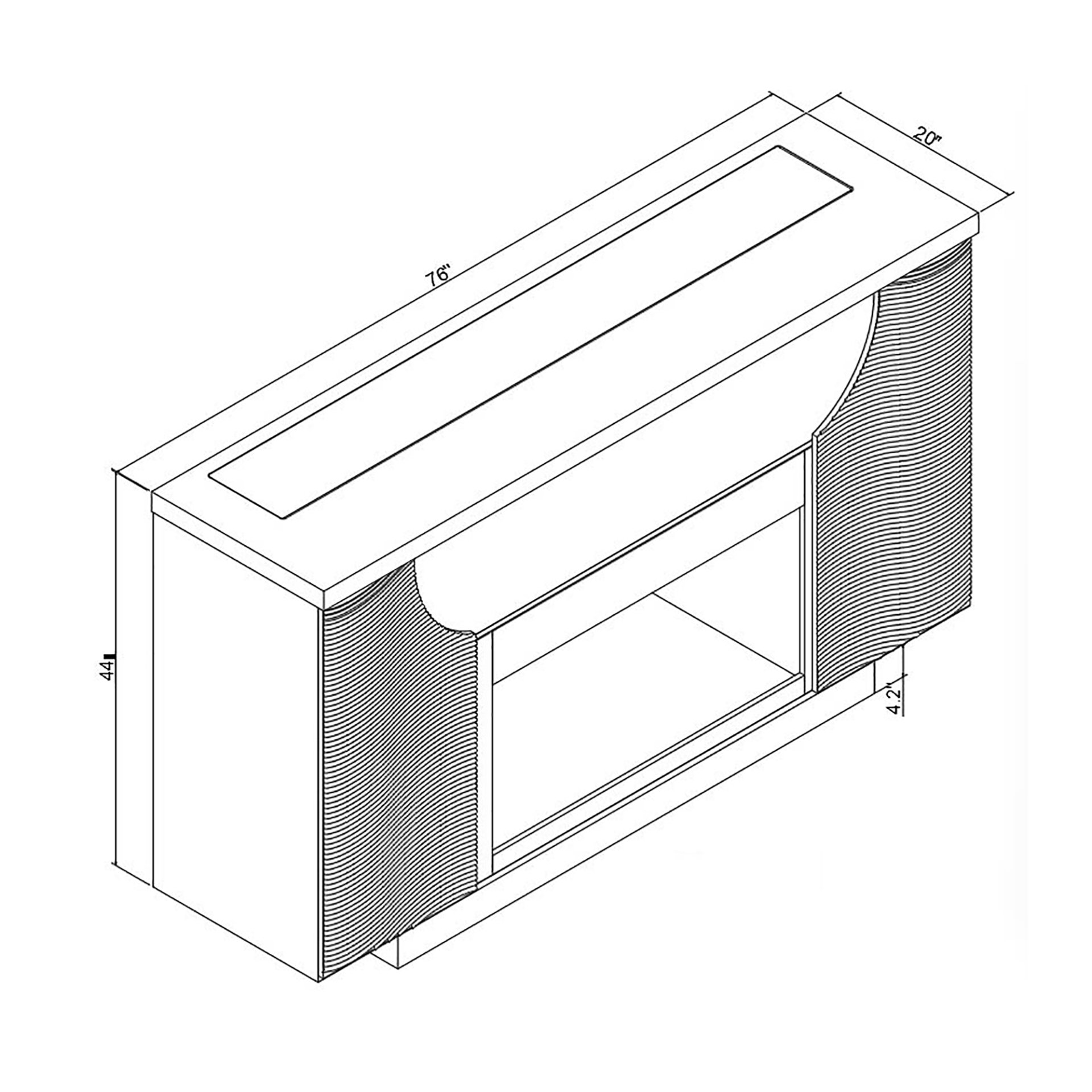 Aurora - Fireplace TV Lift With Adjustable Temperature And LED Colors - White - Image 3