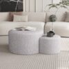 Upholstered Nesting Coffee Tables, Side Table, Footrest, Ottoman & Seat For Living Room Bedroom Entryway Office (Set of 2) - Beige - Image 2