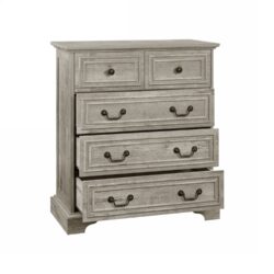 Farmhouse Vintage Design 5 Drawers Dresser With Natural Texture - Ancient Oak