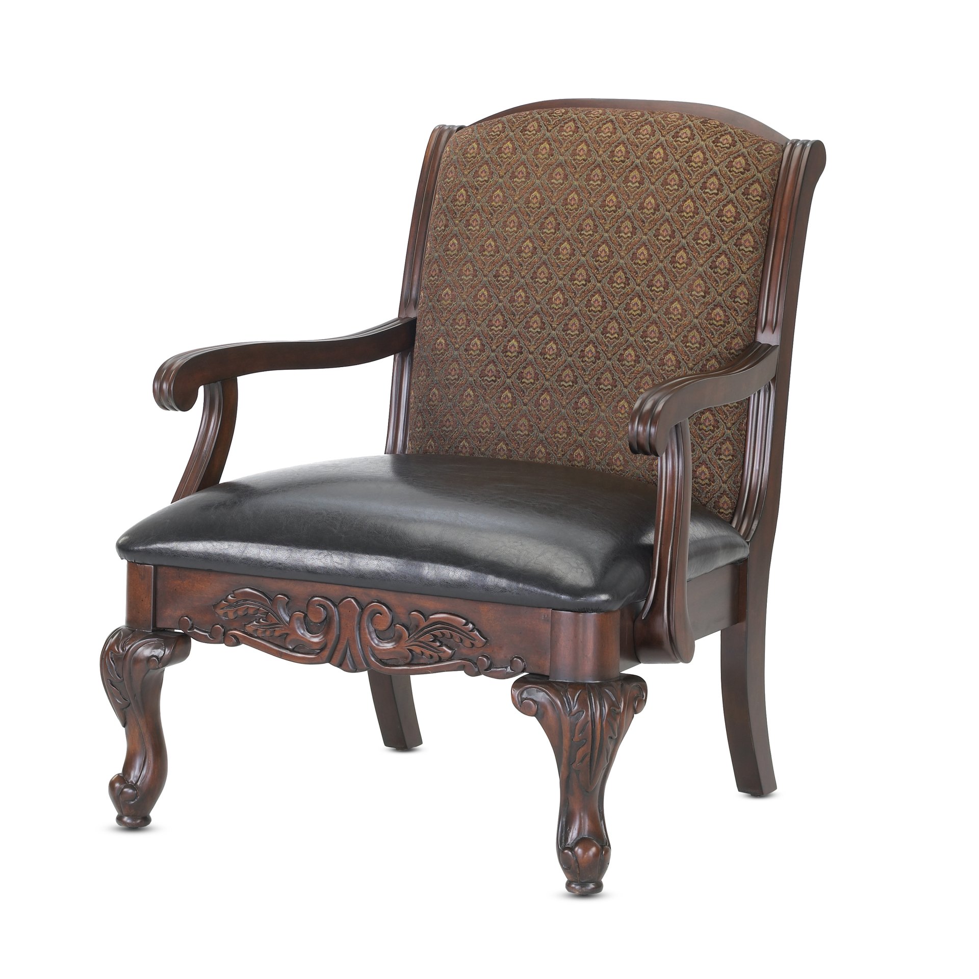 Lucille - Arm Chair, Jacquard Fabric Back - Brown - Image 5