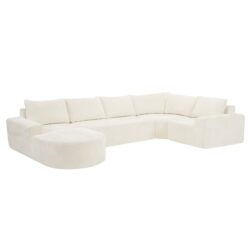Oversized Modular Sofa Cloud Sectional Sofa Set Upholstered Couches U - Shaped Sofa With Deep Seat For Living Room - Beige