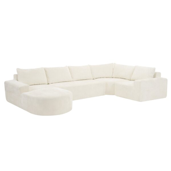 Oversized Modular Sofa Cloud Sectional Sofa Set Upholstered Couches U - Shaped Sofa With Deep Seat For Living Room - Beige
