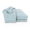 Ergonomic 3 Seater Sofa With Movable Ottomans And Lumbar Pillow Chenille - Sky Blue - Image 25