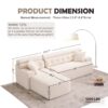 Ly 029B Convertible Chaise Sectional Sofa Full Compression Sponge Modular Couch Cloud 3 Seater Wood Grain Chenille 2 Pillows - Antique White - Image 3