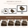 Oversized Chaise Lounge Indoor Rabbit Fur Sofa Bed With Storage Ottoman And Armrests Cup Holders With Deep Seat - Brown - Image 22