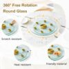 Double Layer Rotatable Round Glass Plate - Gold / Transparent - Image 8