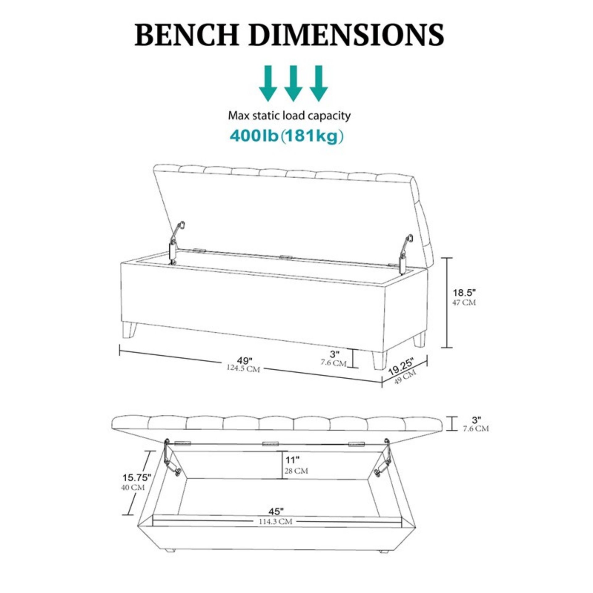 Shandra - Tufted Top Soft Close Storage Bench - Rust Red - Image 9