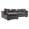 Modern L Shaped Sectional Sofa With Storage Chenille, Upholstered Couch - Gray - Image 7