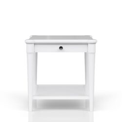 End Table With Storage Drawer - White