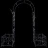 Metal Garden Arch With Two Plant Stands Wide High Climbing Plants Support Rose Arch Outdoor - Black - Image 13