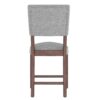 5 Piece Counter Height Dining Set, Faux Marble Bar Table With 4 Upholstered Chairs, Mid Century Style For Kitchen - White / Gray - Image 21