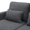 4 Seater Modern Linen Sofa With Armrest Pockets And 4 Pillows, Minimalist Style Couch - Dark Gray - Image 8