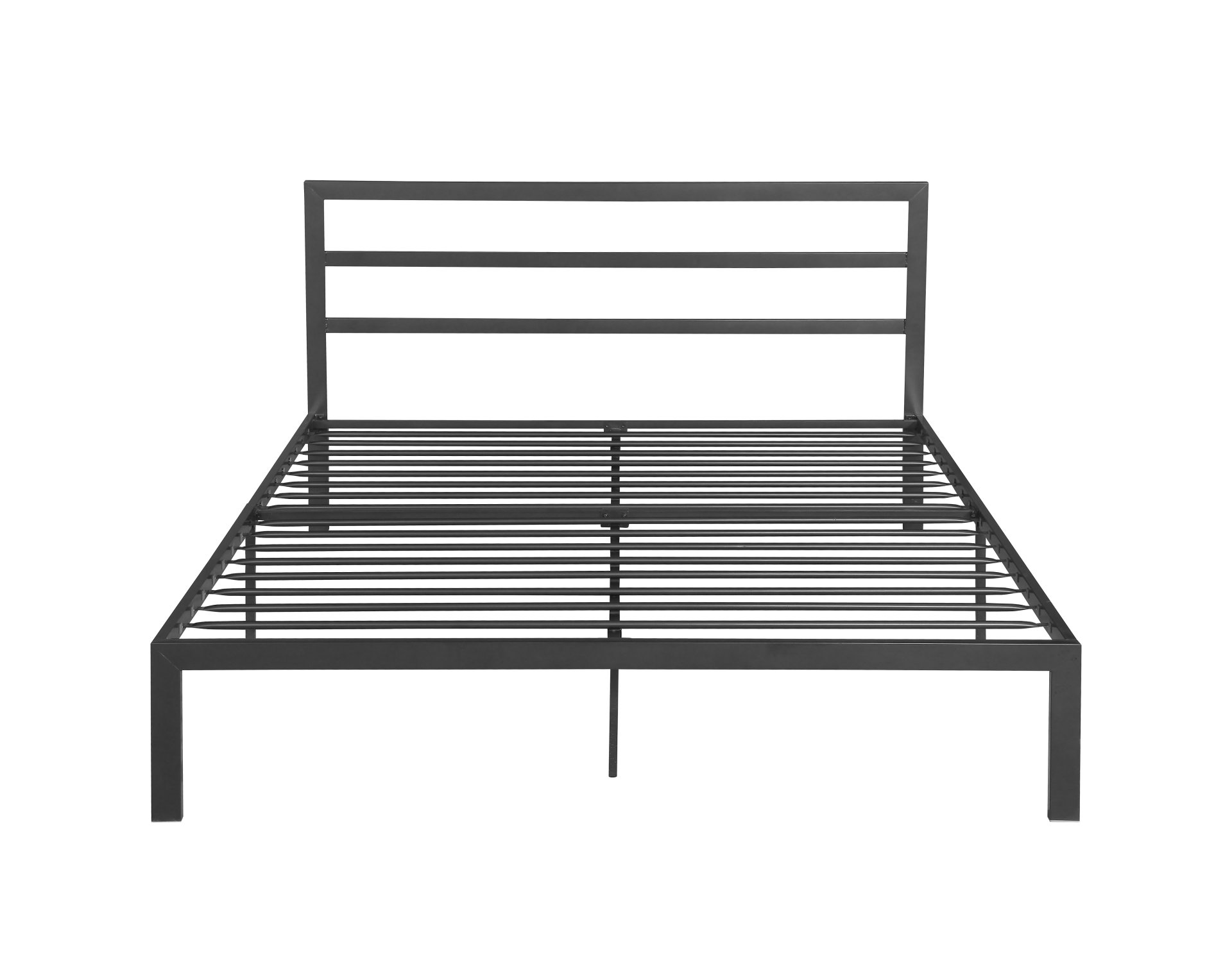 Queen Metal Bed Frame With Headboard - Charcoal Gray - Image 4