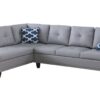 Irine - Faux Leather Sectional Sofa With Ottoman - Gray - Image 4
