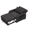 3 In 1 Pull Out Sofa Sleeper With Wing Table And USB Charge - Black - Image 16