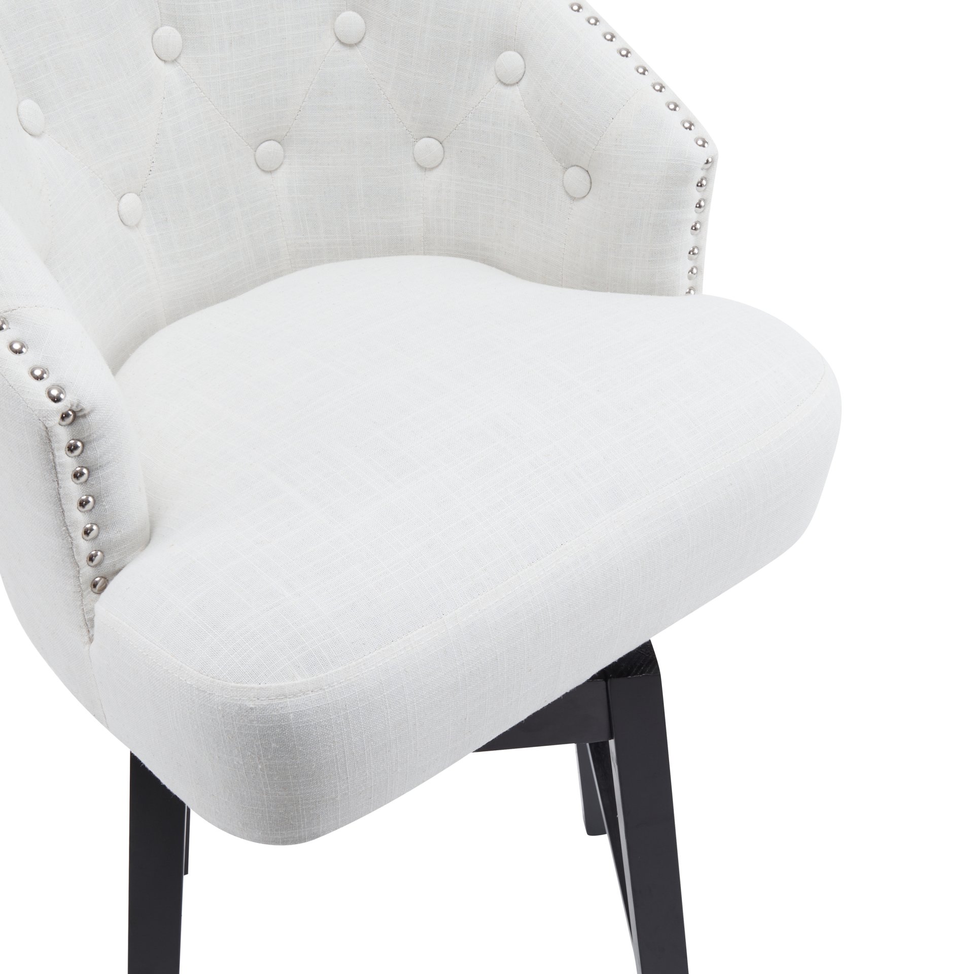 Swivel Counter Stools (Set of 2), Upholstered Counter Height Bar Stools With Solid Rubber Wood Frame, Backrest, Footrest, Armless Barstools For Home Bar, Kitchen Counter - Black / Beige - Image 16