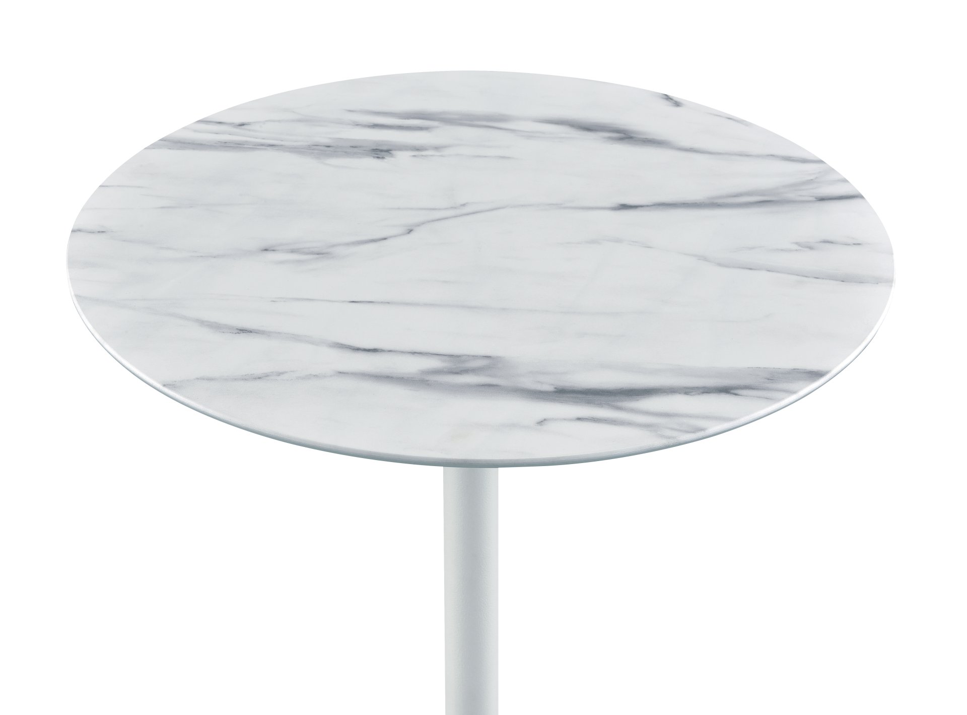 Orbit - End Table With Height Adjustable Marble Textured Top - White - Image 4