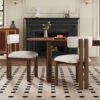 Modern Upholstered Armless Dining Chairs With Metal Legs (Set of 2) - White - Image 2
