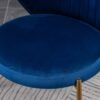 Amoa - Contemporary Velvet Upholstery Dining Chair - Blue - Image 9