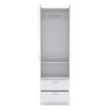Armoire Wardrove, Hanging Rod, 2 Drawers, 1 Shelf - White - Image 7