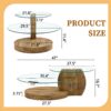Modern Natural Wood Grain Double Layer Coffee Table Versatile Design - Natural Wood / Transparent - Image 3
