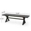 Outdoor Dining Bench - Antique Matte Black - Image 3
