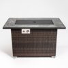 44" Outdoor Fire Pit Table, Propane Fire Table With Ceramic Tabletop Gas Fire Table - Espresso - Image 8