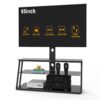 Multi-Function Angle And Height Adjustable Tempered Glass TV Stand - Black - Image 12