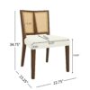 Mid Century Rattan Dining Chair Without Arms (Set of 2) - Beige / Walnut - Image 3