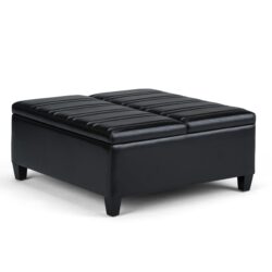 Ellis - Coffee Table Storage Ottoman - Midnight Black