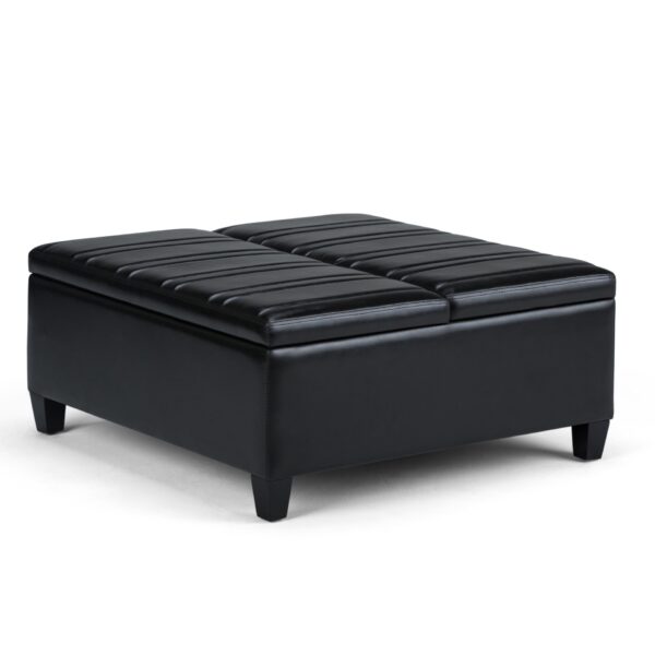 Ellis - Coffee Table Storage Ottoman - Midnight Black