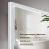 Modern LED Bathroom Vanity Mirror With Aluminum Frame, 45° Beveled Lights, Anti Fog - Silver - Image 7