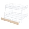Full Long Over Queen Bunk Bed With 2 Drawers - White - Image 2