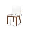 Modern Dining Chairs (Set of 2) With Glossy Upholstery - White / Walnut - Image 3