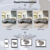 L Shaped Convertible Sectional Sofa 4 Seat Tufted Couch Set With Two Tone Adjust Legs Cloud Movable Ottoman - Gray - Image 23