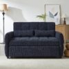 Loveseat Sofa Pull Out Sofa Bed Tufted Sleeper Sofa With An Adjustable Backrest, 3 USB Ports And 2 Lumbar Pillows For Living Room - Blue - Image 9